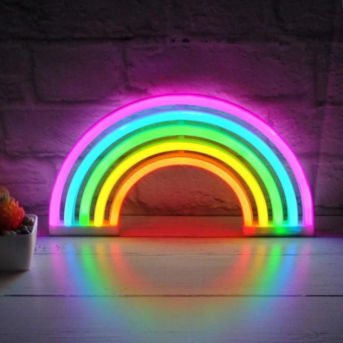 LED lampe / veilleuse de Nuit Néon arc-en-ciel dencre QIEDOVIEY