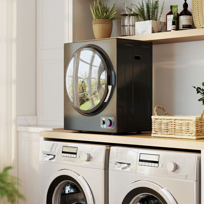 Sèche-linge électrique portable 850W capacité 33L 4 modes de fonctionnement acier inoxydable 49 x 405 x 60 cm noir - Generic