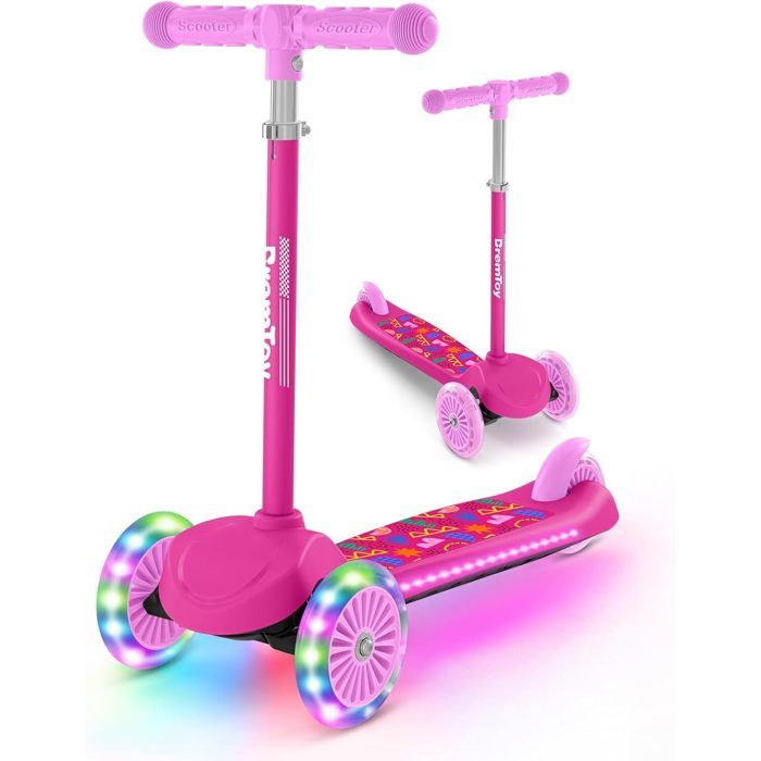 KIDIZ Pro1 Trottinette 3 Roues LED – Hauteur Réglable, Guidon Aluminium, Direction Gravité, Dès 3 Ans