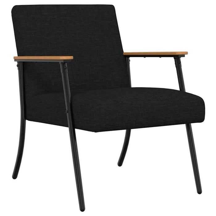 Fauteuil moderne en tissu - vidaXL - 59x75x78 cm - Noir - Ergonomique - Capacité 110 kg - Facile à entretenir