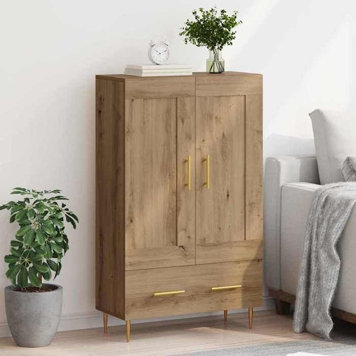 MOT12119-Haut Armoire avec tiroir Chêne artisanal 695 x 31 x 115 cm
