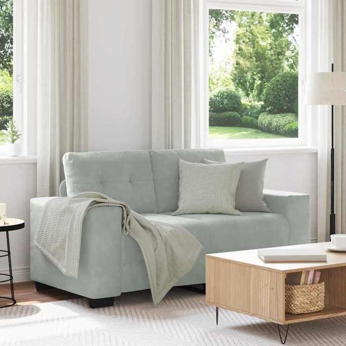 NEW 2026 Canapé moderne - Design ergonomique - pour salon - causeuse gris clair 160x77x82 cm velours L2623