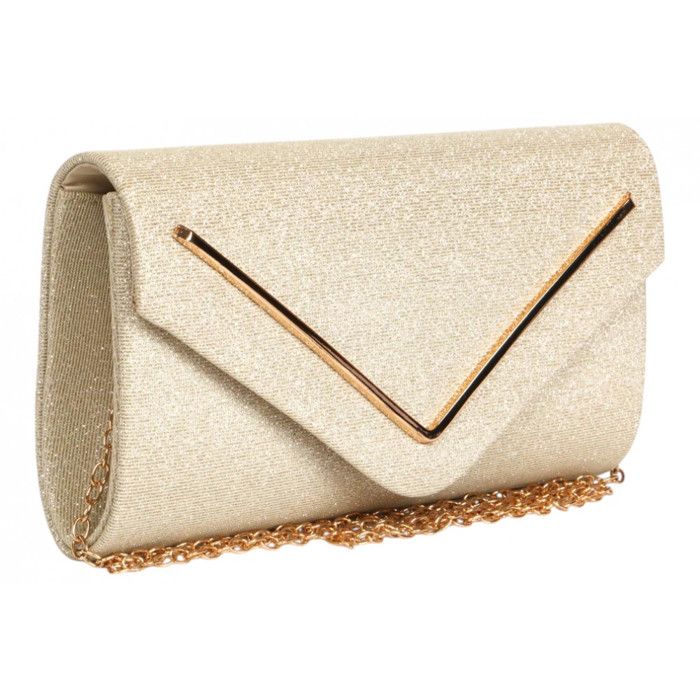 Pochette cérémonie-Nyls Création-Pochette Femme Doree Paillettes Sac Soiree Mariage Minaudiere Gold Nellyst - Jaune