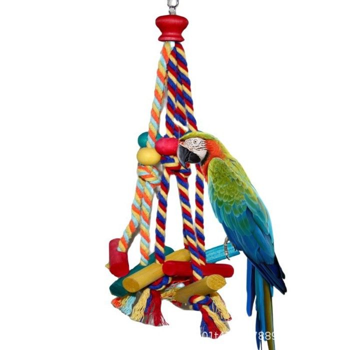 Jouet interactif pour oiseaux - Phoesky - Pont suspendu - Balançoire - 33x12 cm - Accessoires pour cages