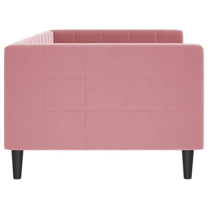 Lit 1 place 90x200cm - VIDAXL - Lit de repos - pour chambre - sans matelas - rose velours L2013
