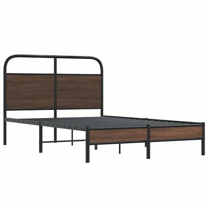 Structure de lit - sans matelas - 140x190 cm chêne marron - pour adulte/enfant X3026O