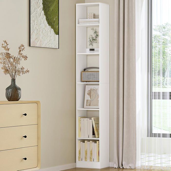 Bibliothèque Étagère de Rangement Meuble Cube pour Salon Bureau ChambreBlanc
