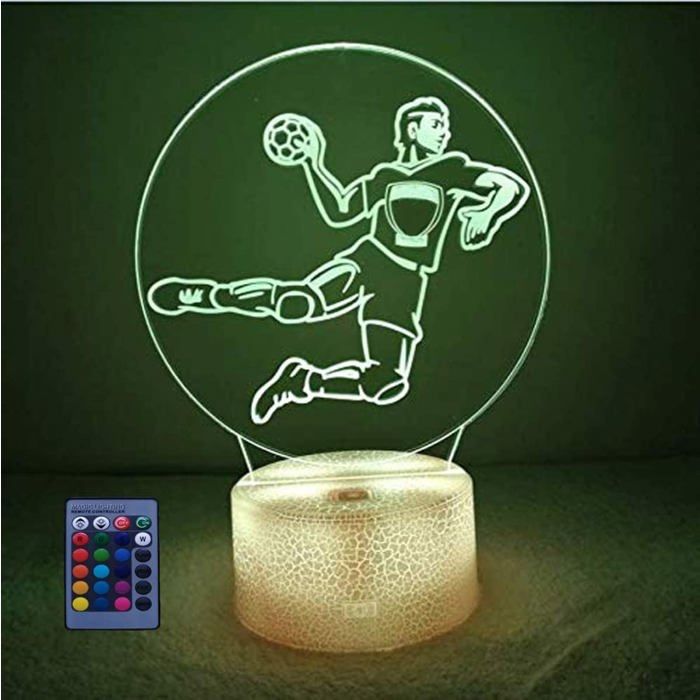 3D Handball Lampe Art Déco Lampe Lumières LED 3D Lampe Contrôle à distance 7/16 Couleurs Change Contrôle à Distance Veilleuse USB