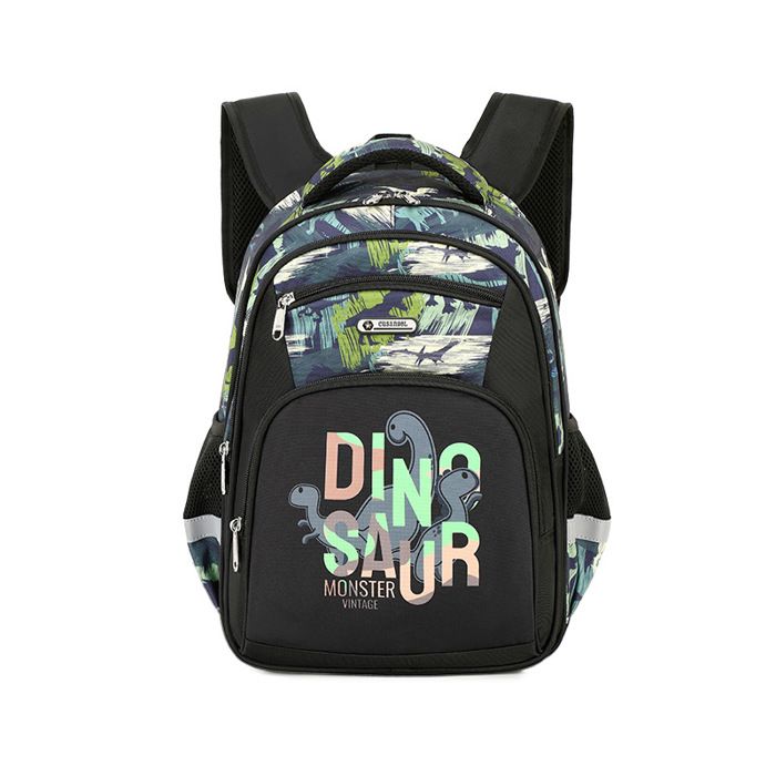 XJYDNCG Cartable Garçon PrimaireSac à Dos EnfantImprimé Dinosaure Imperméable42x33x18cm - Noir