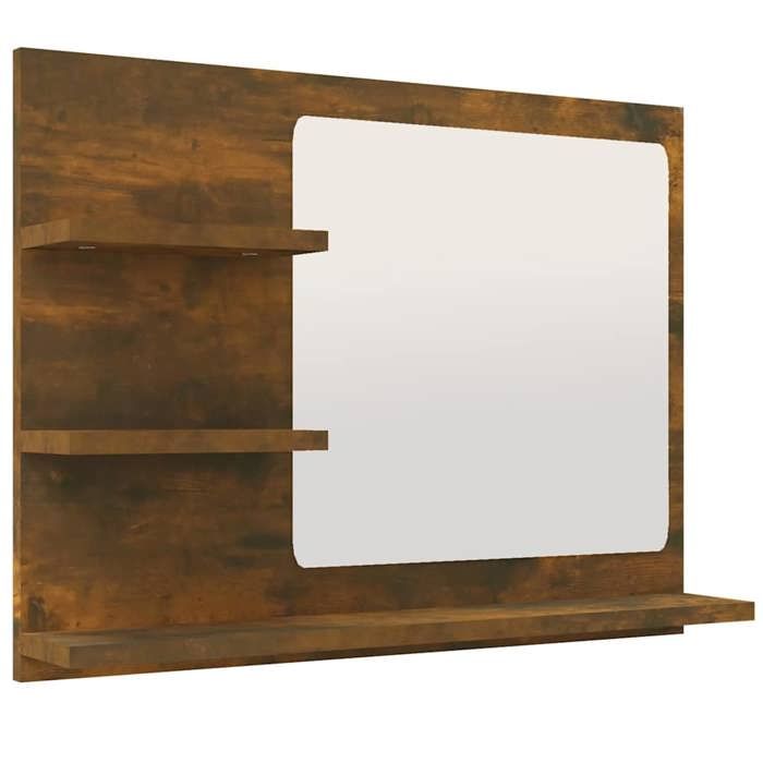 Les SoldesMiroir cosmétiques - 1 PC - Miroir de bain Chêne fumé 60x10 5x45cm - Bois dingénierie 424999 LH2845 zej73z
