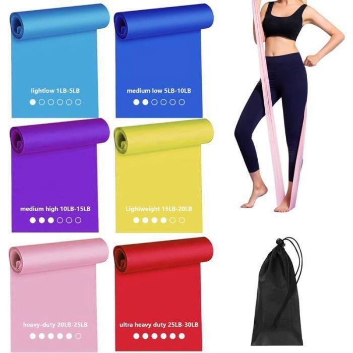 6 Pcs Bande Elastique Musculation15m Bandes Elastique Sport Fitness MusculationsElastiques Resistance Ba ELASTIQUE DE MASQUE