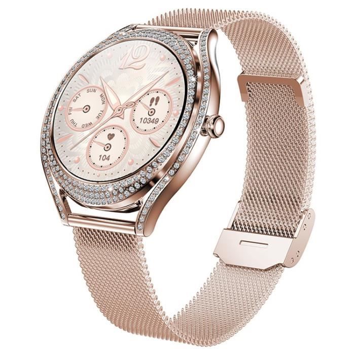 Montre Connectée Femme Rose Or, Sport Smartwatch Bracelet Connectée étanche  Cardiofréquencemètre Calorie Montre pour Android iPhone - Cdiscount  Téléphonie