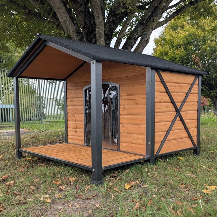 Meilleurs prix pour Niche À Chien Labrador Avec Armature En Acier Et Terrasse Couverte Taille Xl