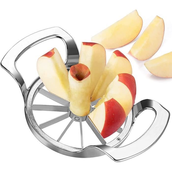 Découpe-pommes en acier inoxydable avec poignée à prise en main facile Vide-pomme Pour fruits Pommes de terre Taille M multicolore 