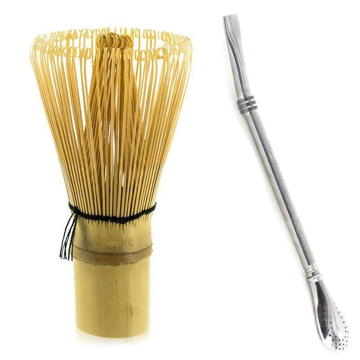 Kit Cérémonie Matcha 5 Pièces - Fouet Bambou, Cuillères, Support, Récipient Poudre, Tamis - Pour Thé Matcha Traditionnel - 13