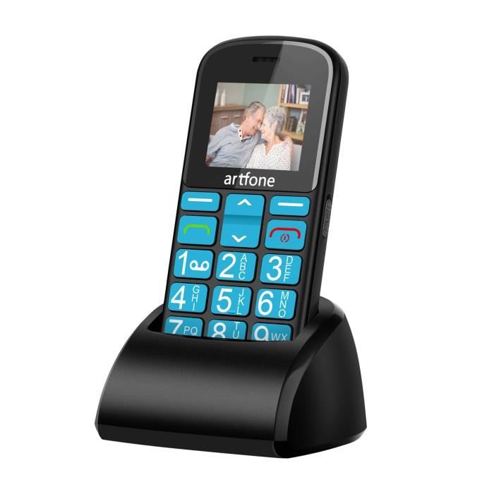 Artfone CS188 Téléphone Portable Senior Débloqué avec Grandes Touches Bouton SOS Radio FM