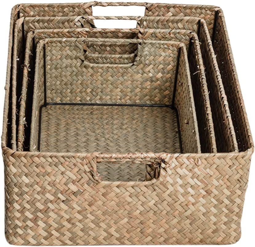 Corbeille Tressée Panier Façon Osier En Algues Naturelles Tressées Accessoire De Rangement Idéal