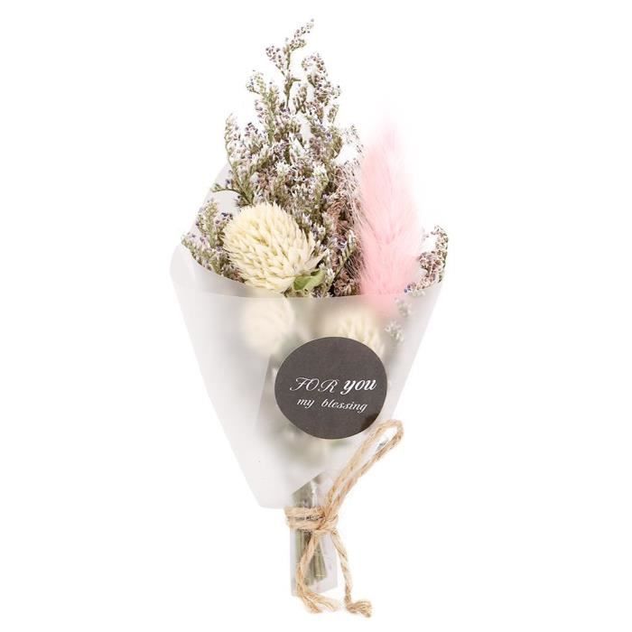 Fleurs Naturelles Sechees Petit Bouquet Decoration De Mariage Cadeau De Vacances Lapin Rose Lat Cdiscount Maison