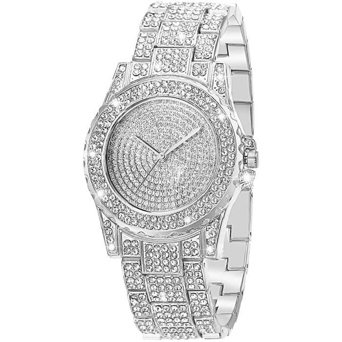 ManChDa Montre Femme - Montre-Bracelet Glacé Bling Bling Montres De Mode  pour Les Femmes Bijoux Crystal Diamond Dames Mon313 , - Achat/vente montre  - Cdiscount