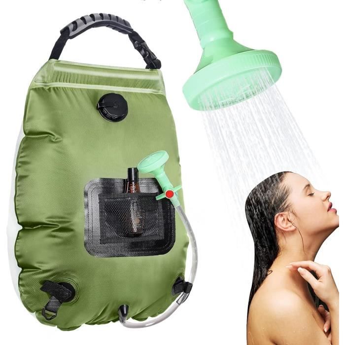 Sac de Douche Solaire Camping - 20L - avec indicateur de température - Portable - pour Camping Plage Jardin Voyages en Plein air