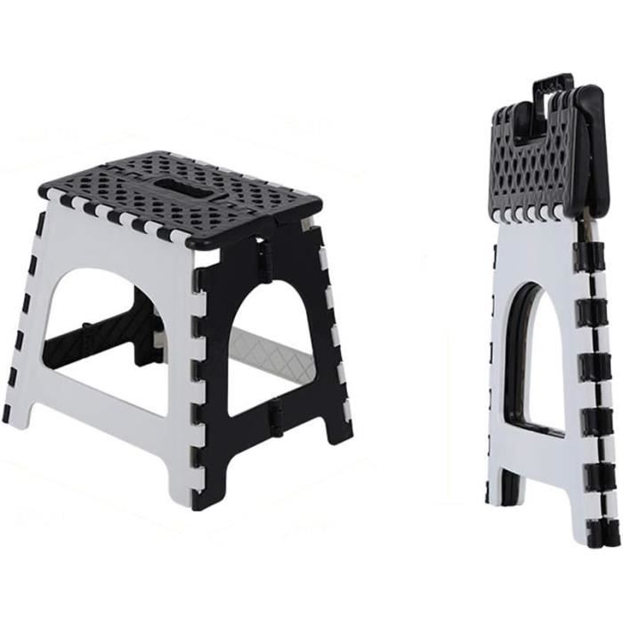 Marchepied Pliable 2 Marches - Plastique PP Antidérapant - Pour Cuisine Salle De Bain Bureau - Enfant & Adulte - Compact