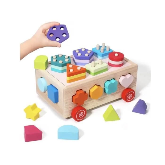 Jouet en bois pour enfants - Tri et empilable - Jouet de motricité - Jouet  éducatif - Cadeaux pour filles et garçons - Jouet pour - Cdiscount Jeux -  Jouets