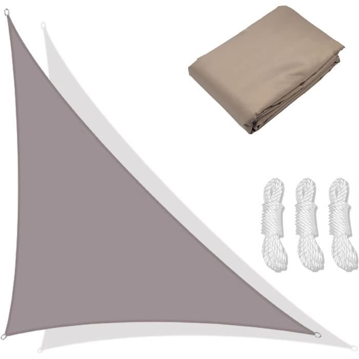 MAJINGC Voile D'Ombrage Triangulaire 4x4x4m - Toile Anti-UV 95% Imperméable Pour Jardin, Terrasse Et Piscine (Gris Foncé)