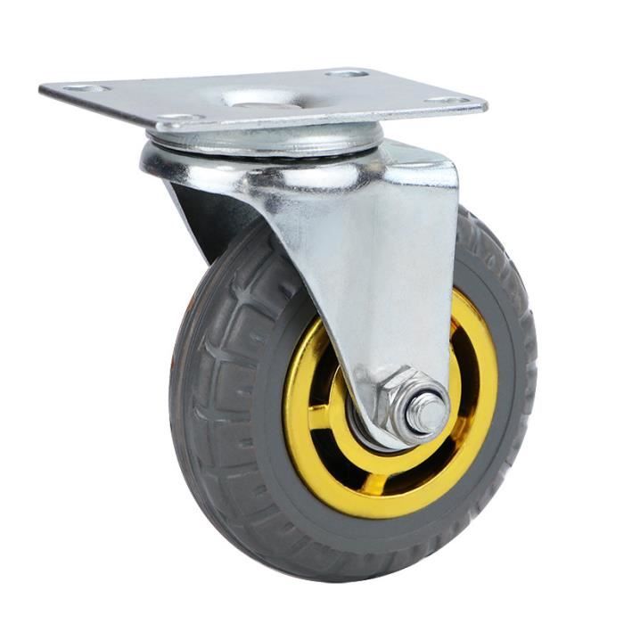 Roue - roulette,Roue universelle en caoutchouc élastique pour frein à bande  muette,roue en caoutchouc doré- Universal wheel[A]