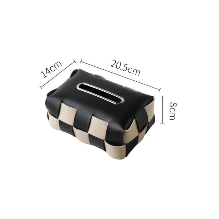 Housse Boîte à Mouchoirs Cuir Synthétique Noir | 13x13x13cm | Déco Maison