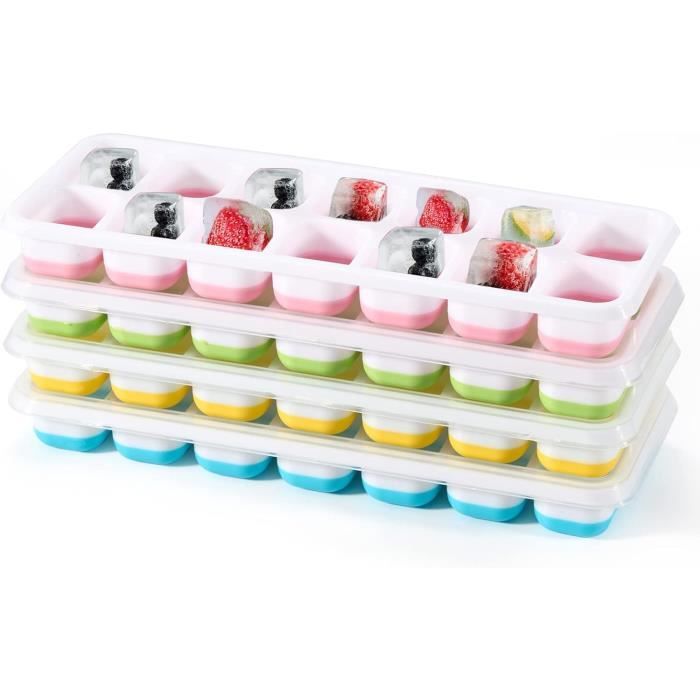 Lot de 4 bacs à glaçons avec couvercles sans BPA, faciles à démouler, en silicone avec couvercle, empilables, sans déversement, 84 sphères, passent au lave- vaisselle, bleu et vert Lot de 4 bacs à glaçons avec couvercles sans BPA, faciles à démouler, en silicone avec couvercle, empilables, sans déversement, 84 sphères, passent au lave- vaisselle, bleu et vert
