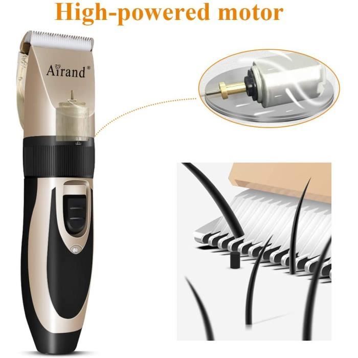 Tondeuse Chien Poil Long Epais Tondeuse Animaux Professionnelle Sans Fil Rechargeable Tondeuse Chat Faible Bruit Lame Detachable Lav Cdiscount