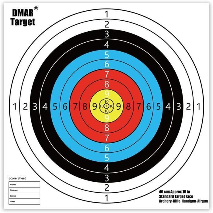 DMAR 42×30cm 20pcs Cible pour Le tir à l'arc, cibles tir à l'arc et cibles  d'armes à feu,Cible Papier - Cdiscount Jeux - Jouets