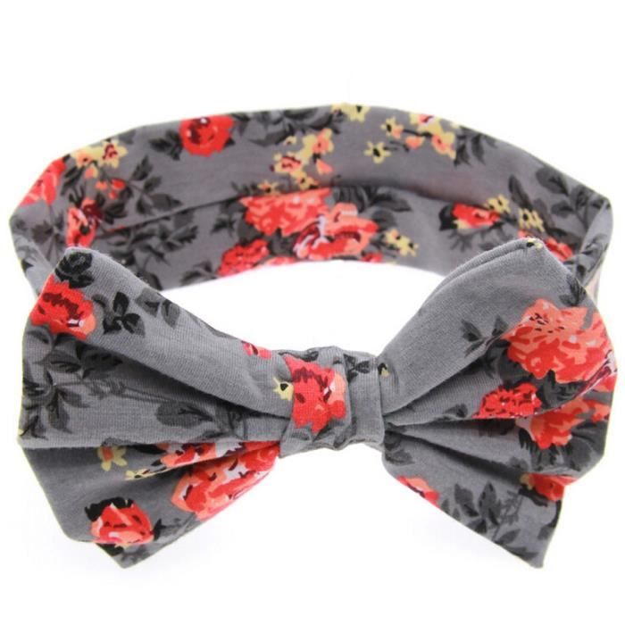 1 Joli Bandeau Bebe Fille Gris Fleuri Avec Noeud Cdiscount Au Quotidien