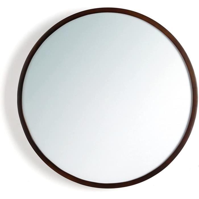 Miroir Rond En Bois De Teck - Miroir salle de bain