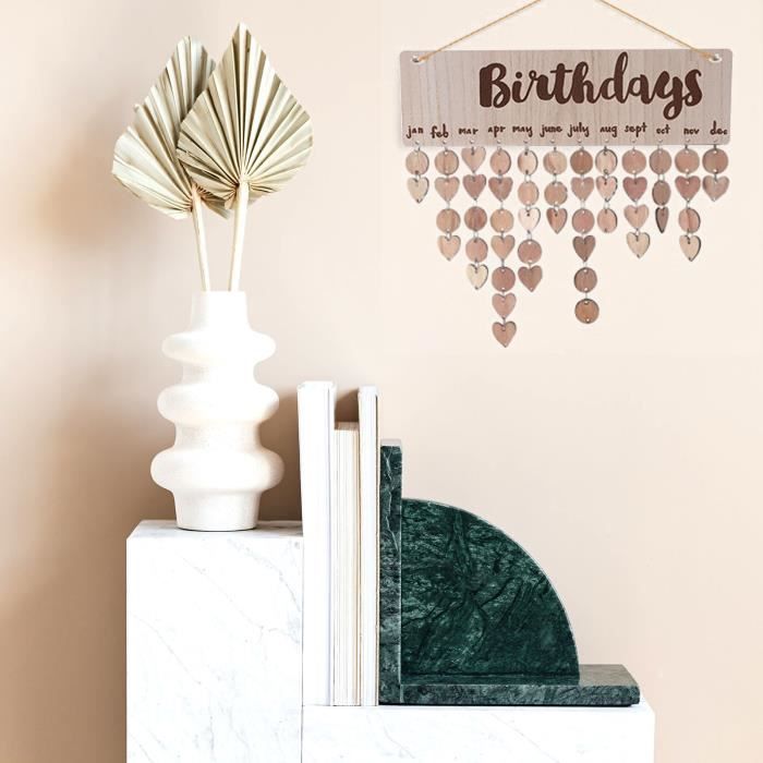 Tableau De Calendrier De Rappel D Anniversaire De Decoration De Famille En Bois Anniversaires Lastdaye Cdiscount Maison