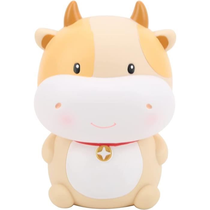 Tirelire Vache Mignonne En Vinyle - Port Grande Ouverture - Environ 16,5 X 17 Cm - Pour Enfants, Déco Chambre - Économies Amusantes