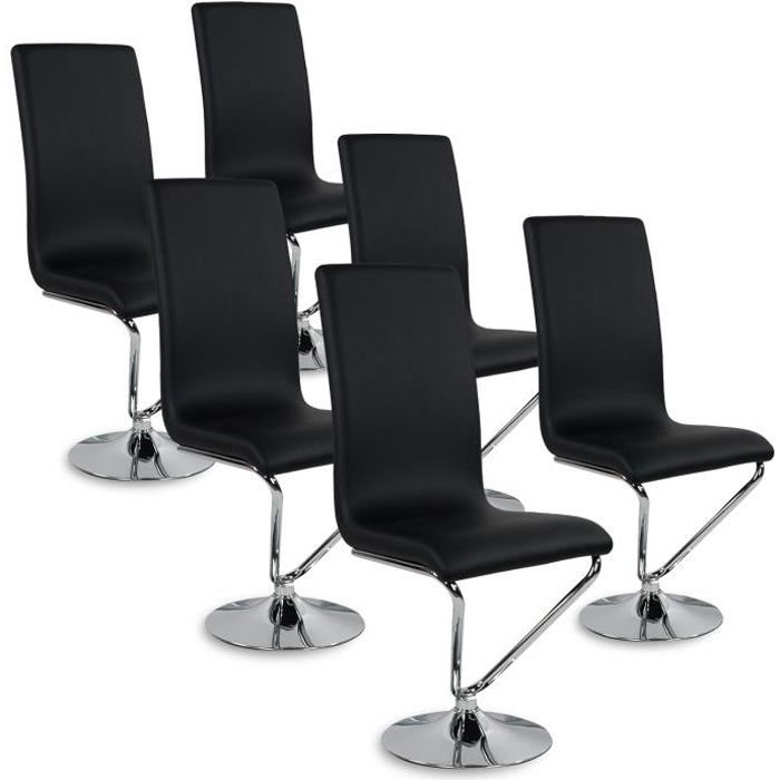Lot de 6 chaises design Colami Noir Lot de 6 chaises design Colami Noir