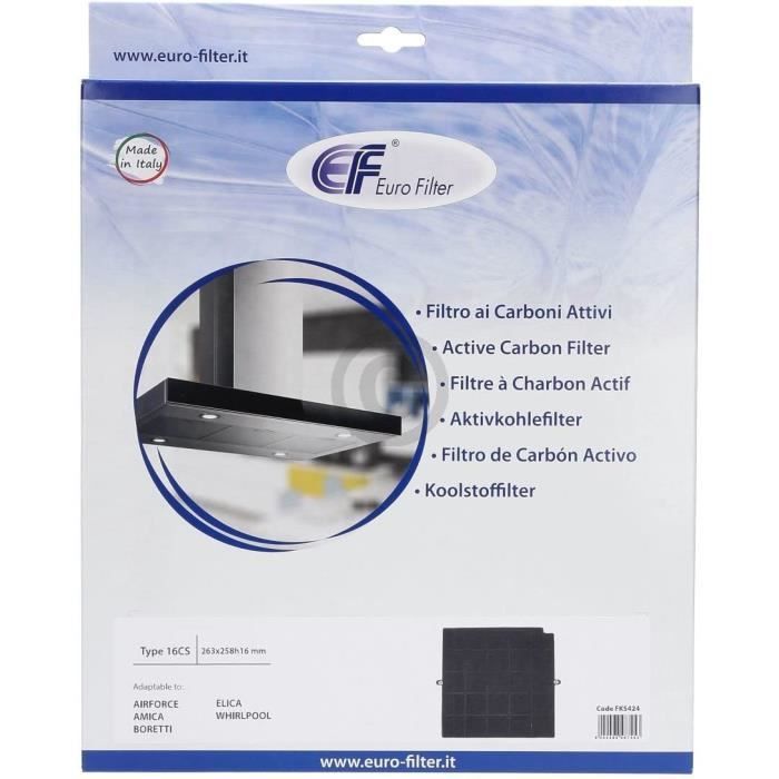 Filtre à charbon actif compatible avec Airforce AFFCAF16CS 258 x 263 mm  pour hotte aspirante.[1188] - Cdiscount Electroménager