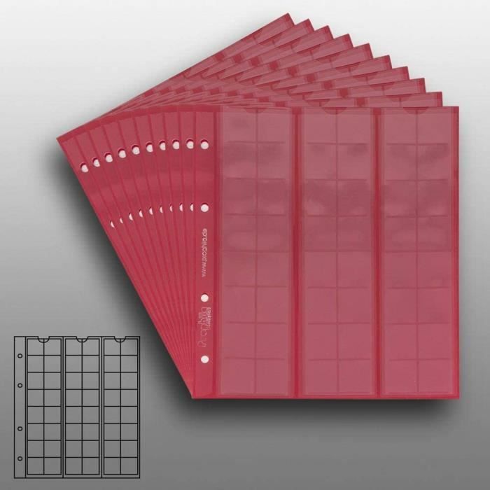 Feuilles numismatiques MU54 pour 54 monnaies jusque 20 mm