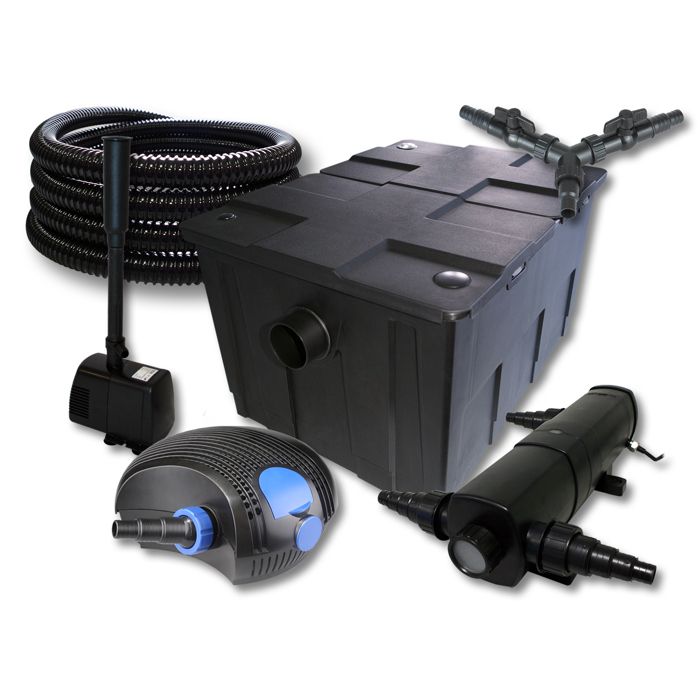 SunSun Kit complet: CBF-550 Filtre de bassin jusquà 60000L CTF-12000 pompe de filtration 12000l/h 100W CUV-224 lampe uv 24W 25m SunSun Kit complet: CBF-550 Filtre de bassin jusquà 60000L CTF-12000 pompe de filtration 12000l/h 100W CUV-224 lampe uv 24W 25m