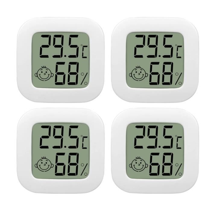 Mini Thermomètre Hygromètre Intérieur Pack De 6 Thermomètres-hygromètres QeeFop - Mini LCD - Pour Maison, Bureau, Chambre De Bébé Thermometre Bebe