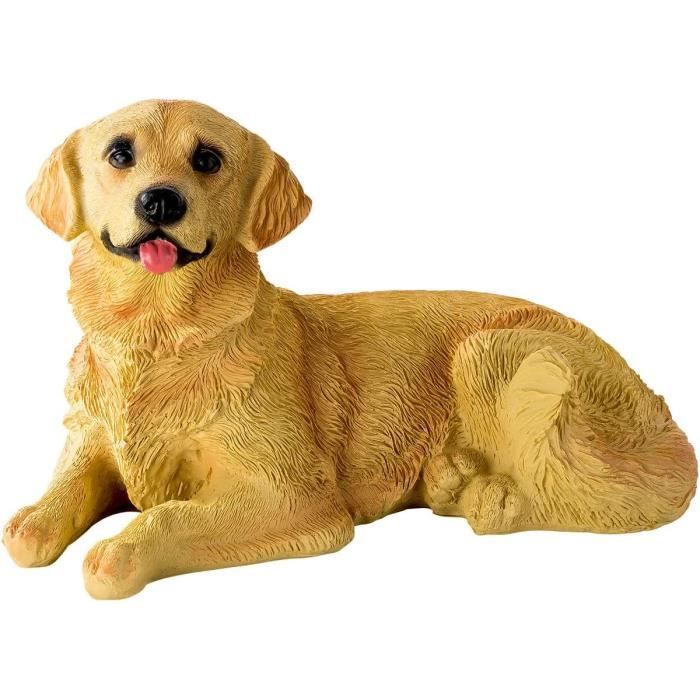 Figurines En Polyrésine Statue De Jardin Chien Golden Retriever