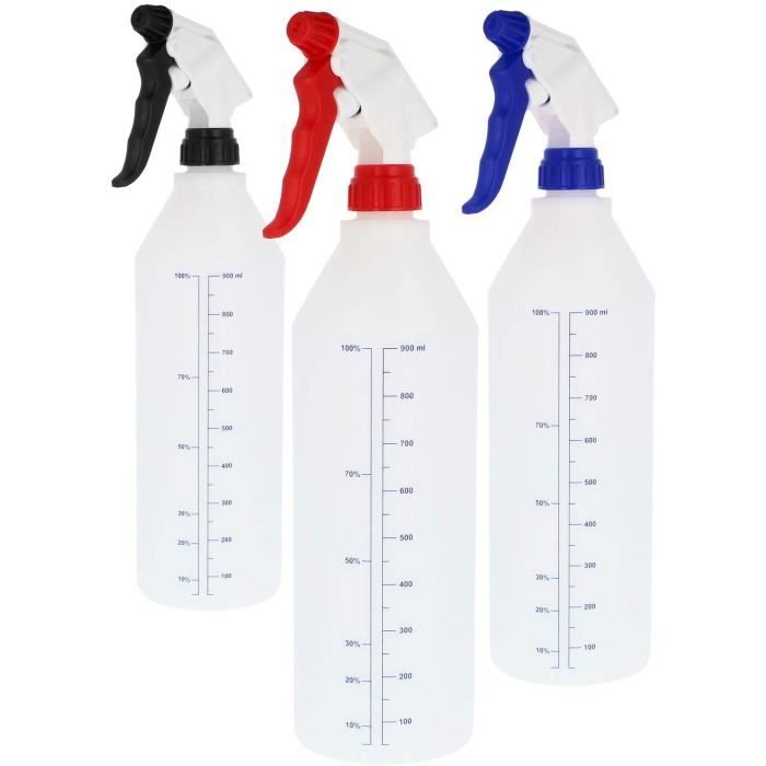 3 Vaporisateurs 500ml Com-four® - Joint Viton Résistant Aux Produits Chimiques - Buse Réglable