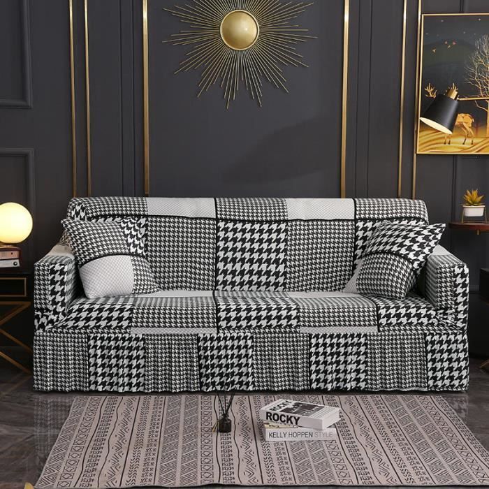Housse De Canapé Universelle 1 Place - 80 à 120 Cm - Élastique Anthracite - Protection Anti-taches