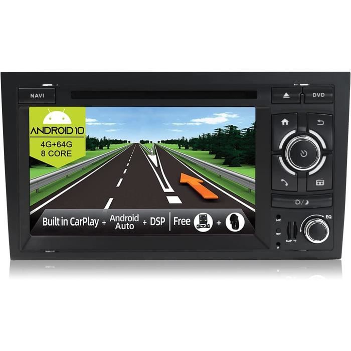 JOYX Android 10 Autoradio pour Audi A4 (2003-2011) - [4G+64G] - Built-in  DSP/Carplay/Android Auto - GPS 2 Din - 7 Pouce - Cam