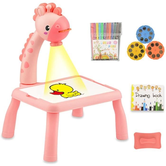 Robot Dessinateur Éducatif Enfant – 100 Cartes Magiques, Voix Guidée, 12 Feutres Couleurs & Recharge USB-C – Cadeau Top Créativité Pour 3-9 Ans (Rose)