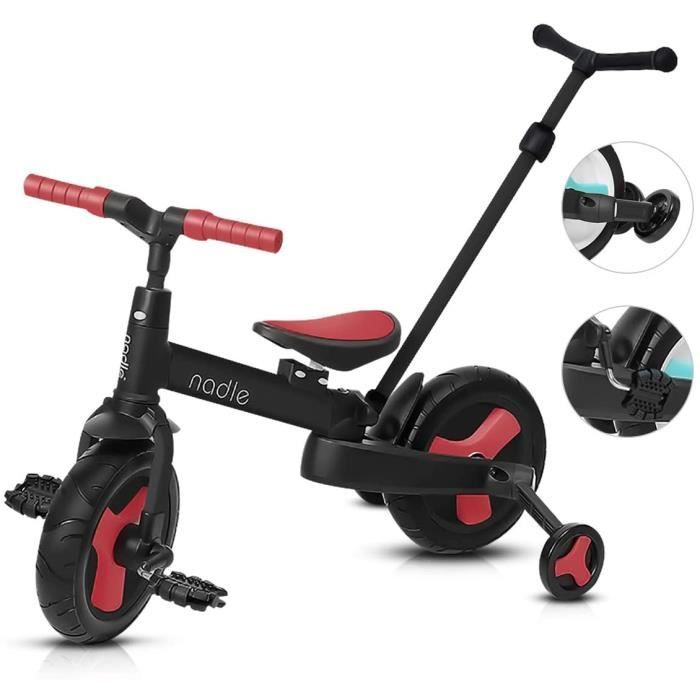 Olyspm 4 En 1 Tricycle Velo Enfant Tricycle Velo Draisienne Avec Putter Corps Agrandi Tricycle Pliable Enfant Tricycle Pour Bebe 1 6 Ans Velo Sans Pedale Jeux De Plein Air Et Sports Jeux Et Jouets Schoolofbabywearing Com