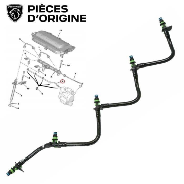 TUYAU DE RETOUR INJECTEURS CARBURANT CITROEN PEUGEOT 2.0 HDI 150/165