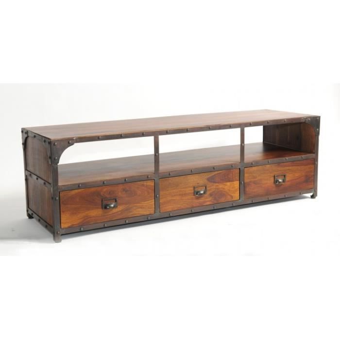 MEUBLE TV PALISSANDRE/METAL - Achat / Vente meuble tv ...