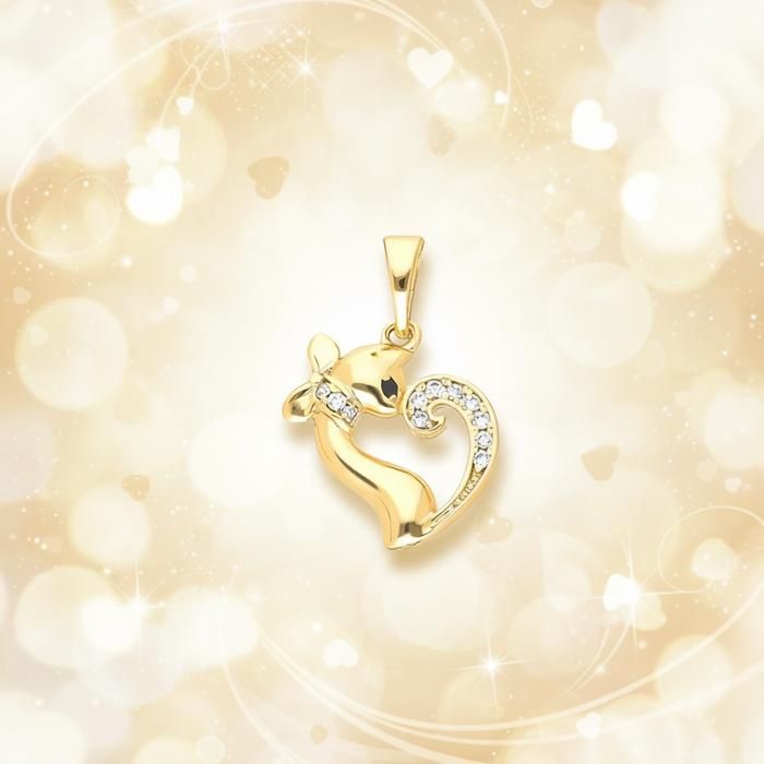 Collier Pendentif "Serpent" Oxyde De Zirconium En Plaqué Or 18 Carats 750/1000